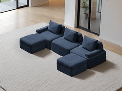 U-Shaped Chaise / 3-Seater U-Shaped Chaise 3.05m / Denim