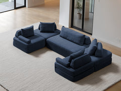 U-Shaped Chaise / 6-Seater U-Shaped Chaise 3.57m / Denim