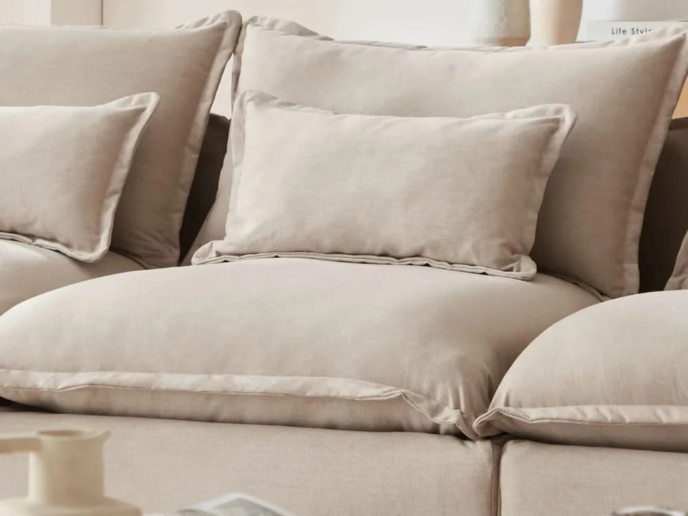 Lifely Modular 3 Seater Sofa Ottoman - Linen Beige