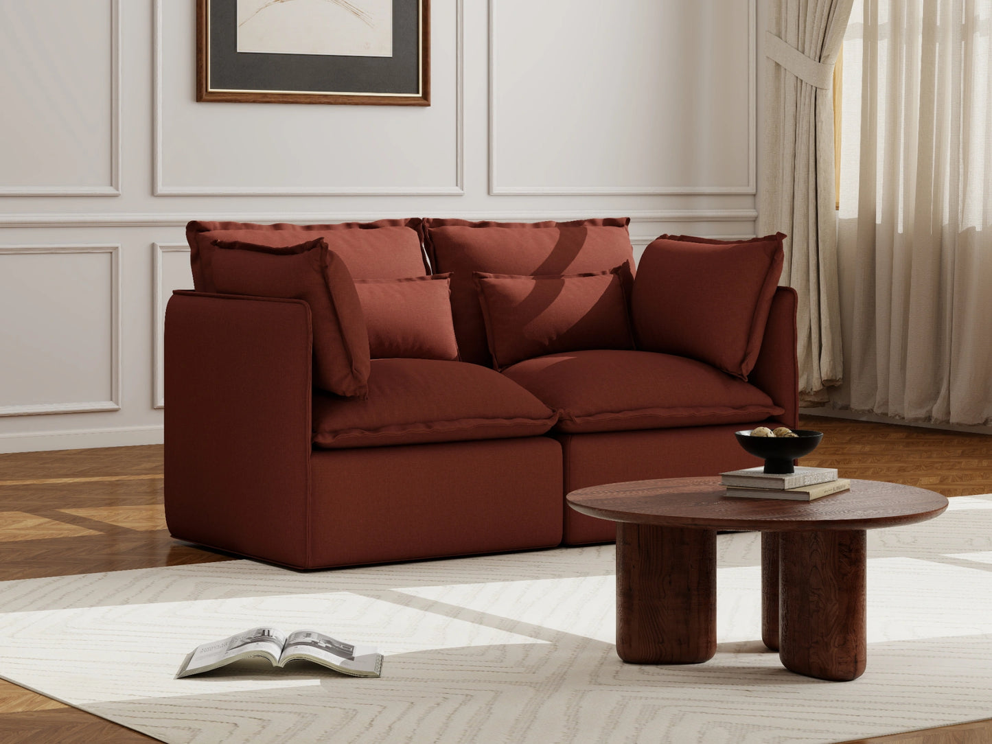 Lifely Modular 2 Seater Sofa - Rust