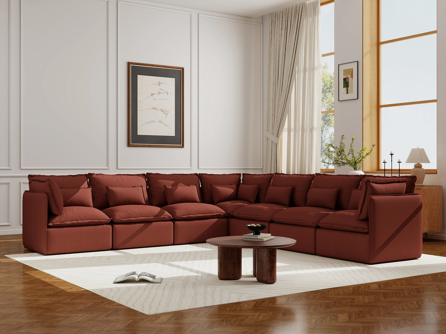 Lifely Modular 7 Seater Corner - Rust