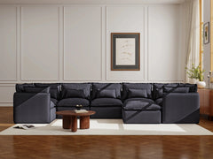7 Seater / U-Sectional + Ottoman / Charcoal