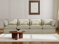 4 Seater / Sofa / Cream Piping