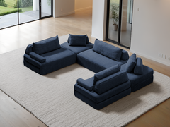 U-Shaped Chaise / 8-Seater U-Shaped Chaise 3.56m / Denim