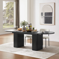 Tate 6/8/10 Seater Extendable Black Dining Table Set
