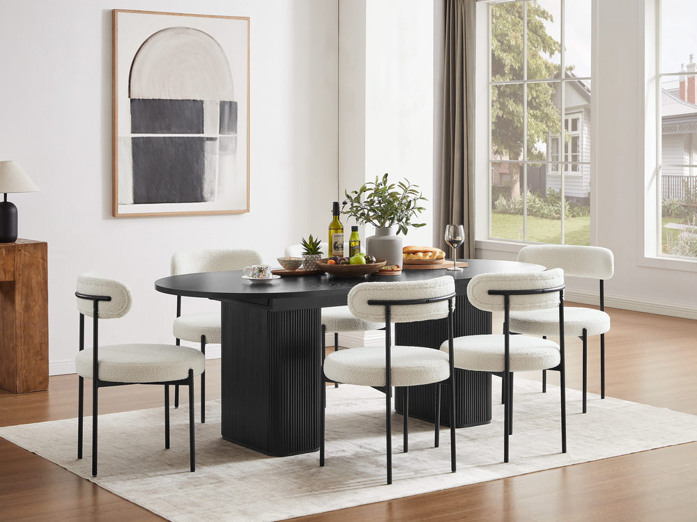 Tate 6/8/10 Seater Extendable Black Dining Table Set