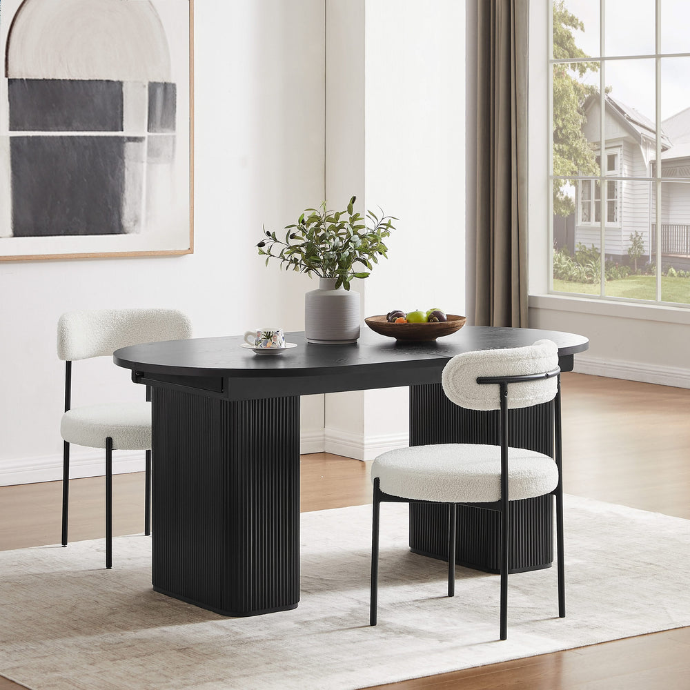 Tate 6/8/10 Seater Extendable Black Dining Table Set