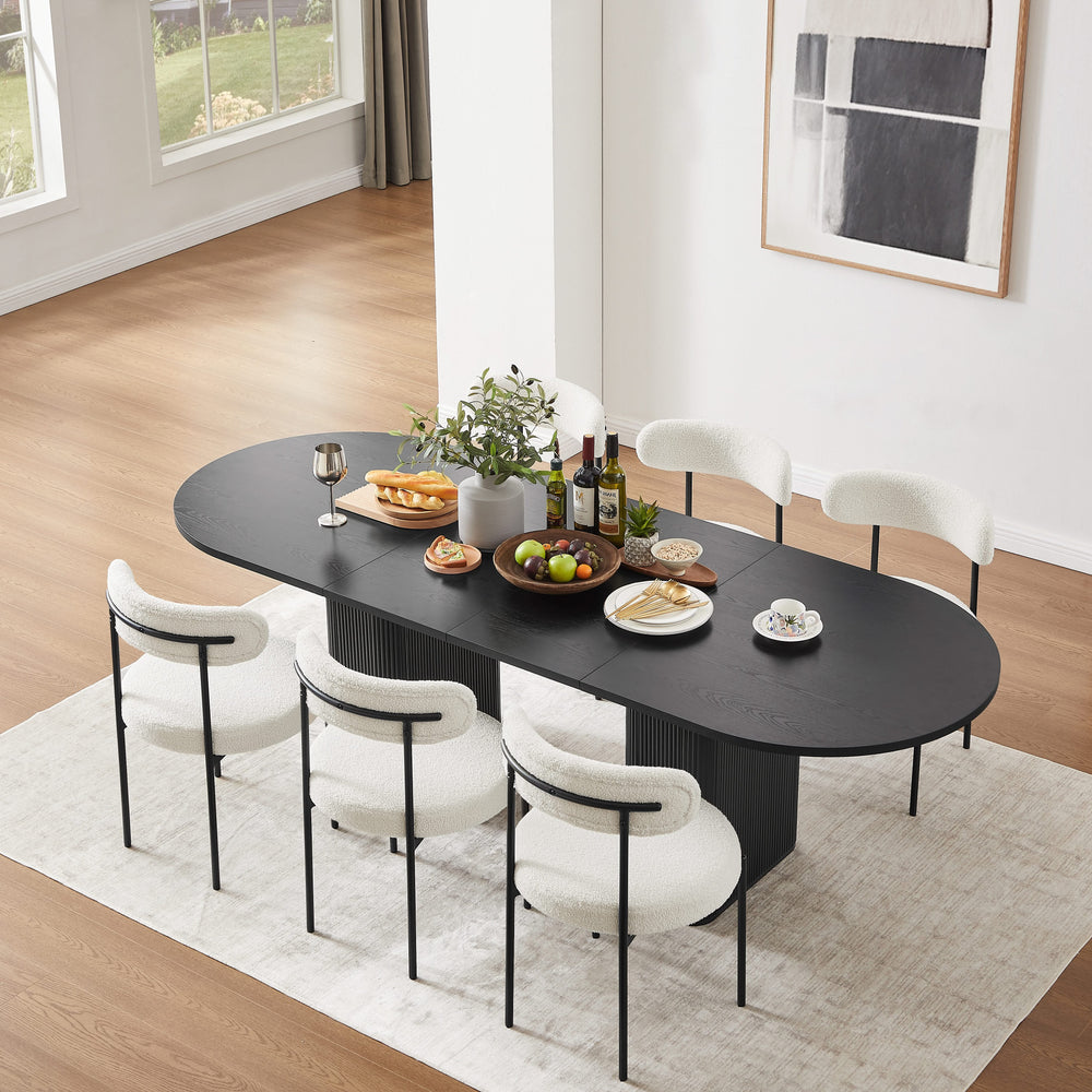 Tate 6/8/10 Seater Extendable Black Dining Table Set