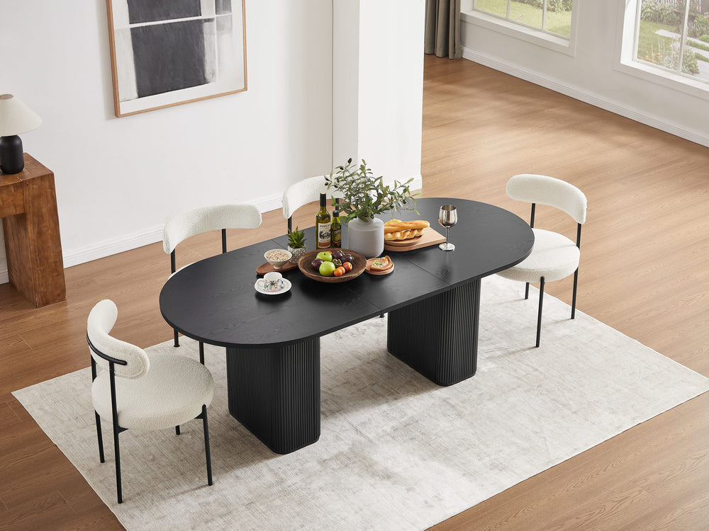 Tate 6/8/10 Seater Extendable Black Dining Table Set