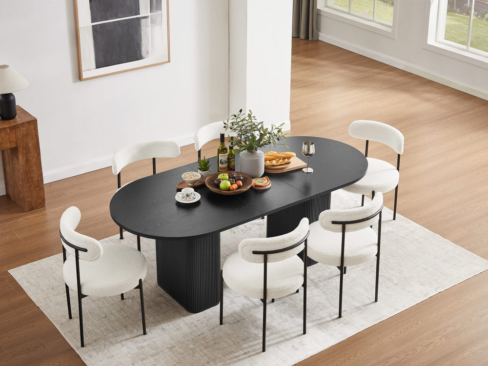 Tate 6/8/10 Seater Extendable Black Dining Table Set