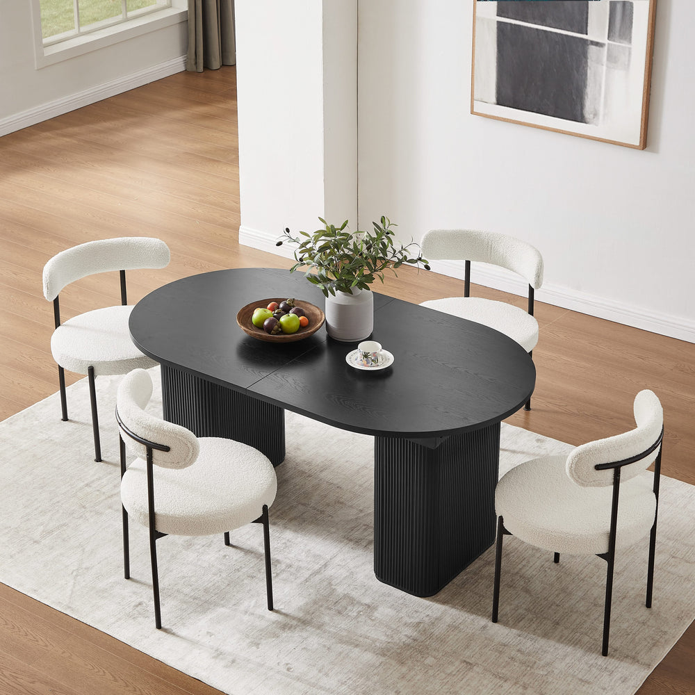 Tate 6/8/10 Seater Extendable Black Dining Table Set