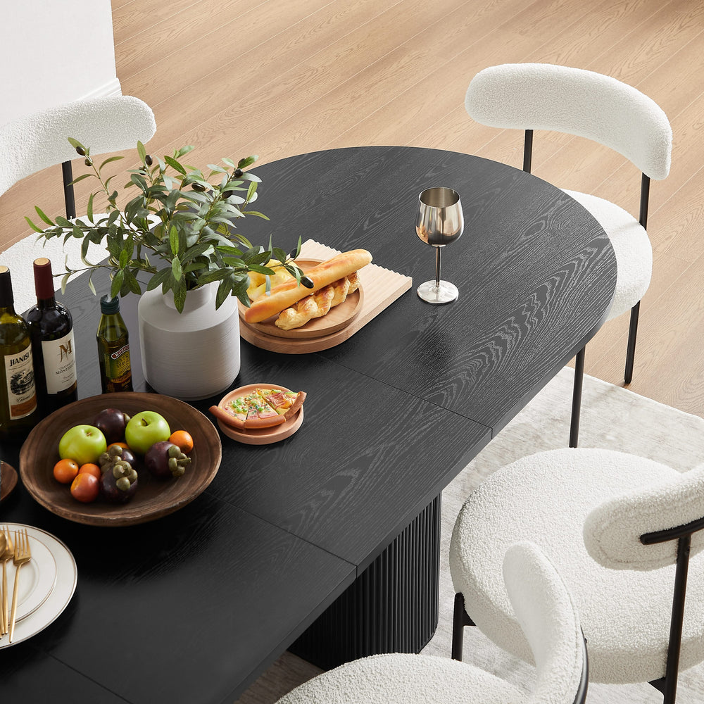Tate 6/8/10 Seater Extendable Black Dining Table Set