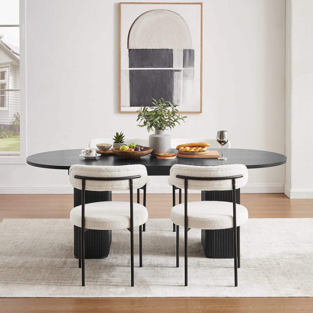 Tate 6/8/10 Seater Extendable Black Dining Table Set